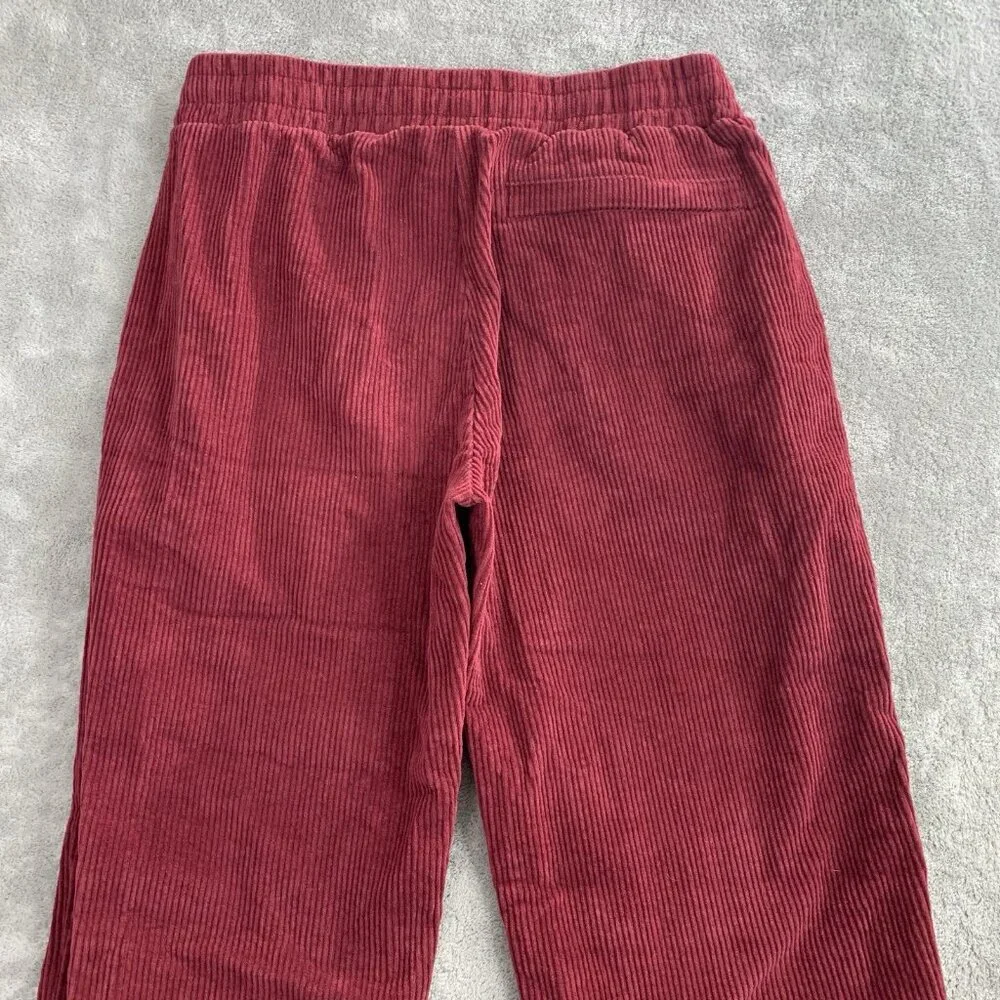 Krooked Skateboarding Pants Mens Small Maroon Corduroy Straight Leg Eyes Logo
